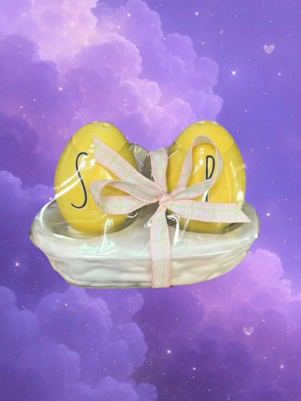 Rae Dunn Yellow Salt Pepper Shakers Easter edition